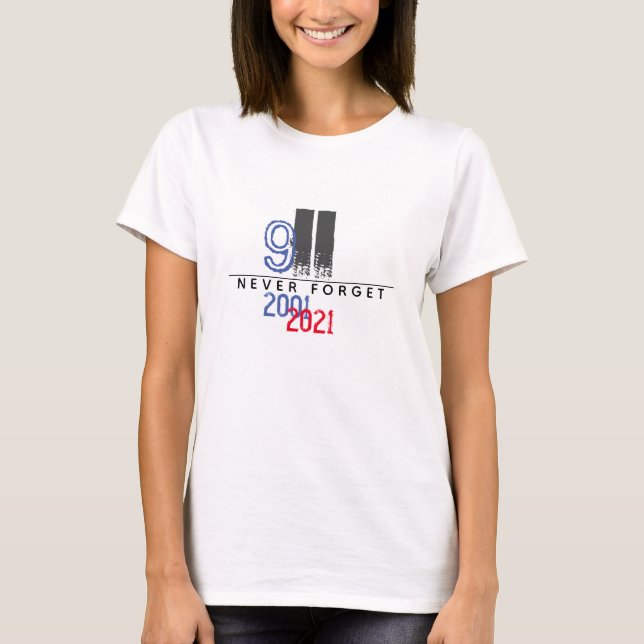T-shirt WTC Patriotic n'oublie jamais le 20e anniversaire  (Devant)