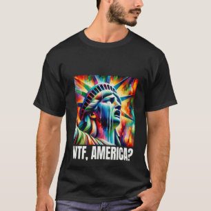 T-shirt WTF Amérique Statue de la Liberté Pleurant Pullove