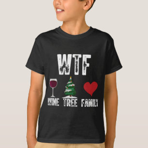 T-shirt WTF Arbre à vin Famille Noël Noël