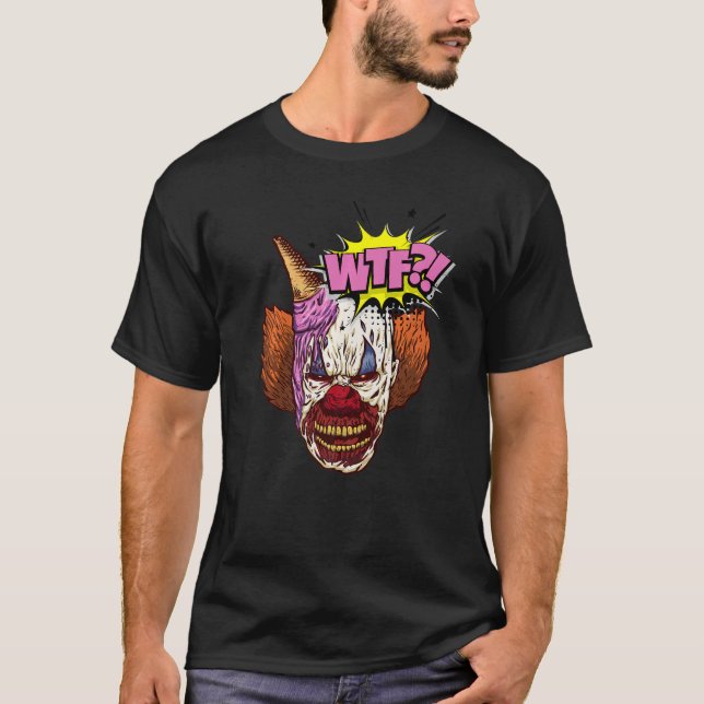 T-shirt Wtf Clown Visage Et Crème De Glace (Devant)