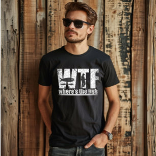 T-shirt WTF où est le poisson la pêche amusante