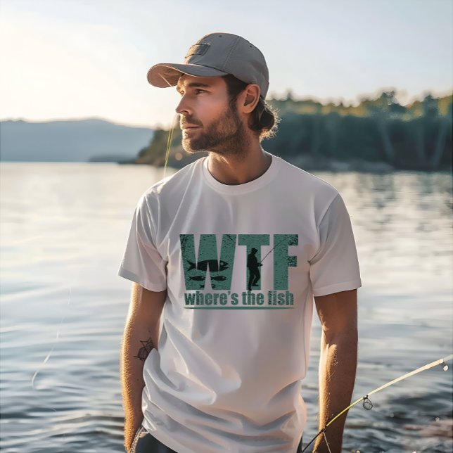 T-shirt WTF où est le poisson la pêche amusante (Créateur téléchargé)