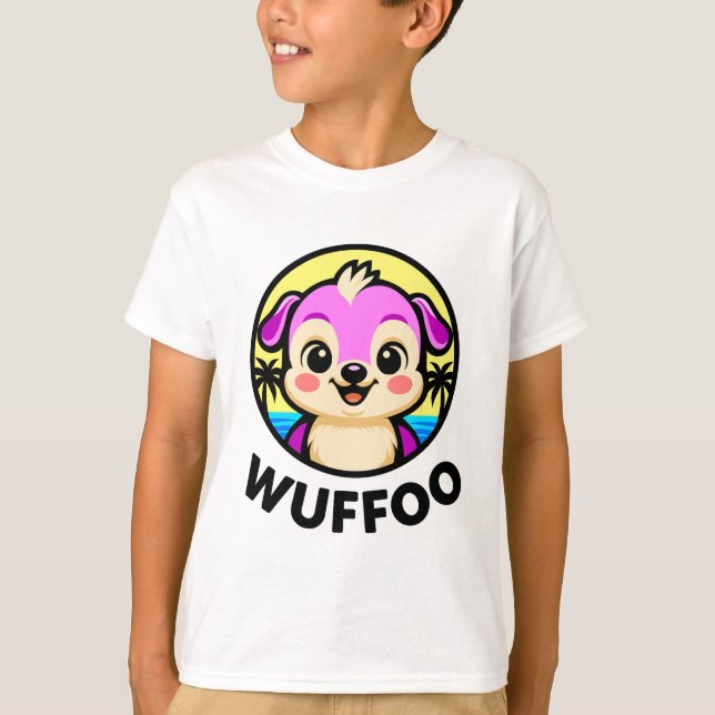 T-shirt Wuffoo Adventures Cute Kawaii Puppy animation logo (Devant)