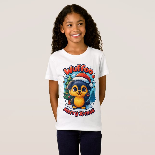 T-Shirt Wuffoo Molli Merry X-mas Kawaii 3D Holiday (Devant entier)