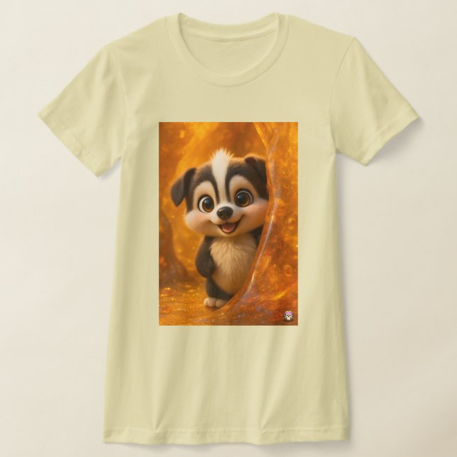 T-shirt Wuffoo Surffie Cute Kawaii Puppy Amber tee (Poser)
