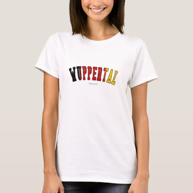 T-shirt Wuppertal dans des couleurs de drapeau national de (Devant)