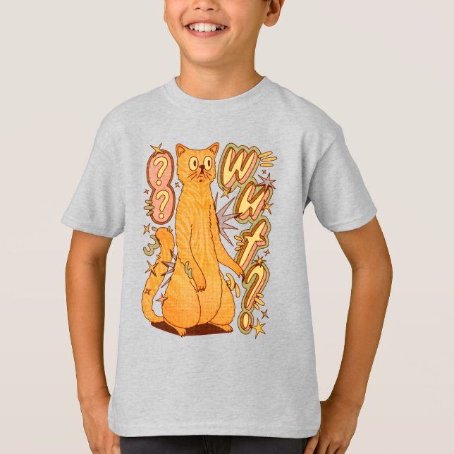 T-shirt Wut ? / Illustration d'un chat orange (Devant)