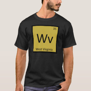 T-shirt Wv - Symbole de la chimie de l'État de Virginie-Oc
