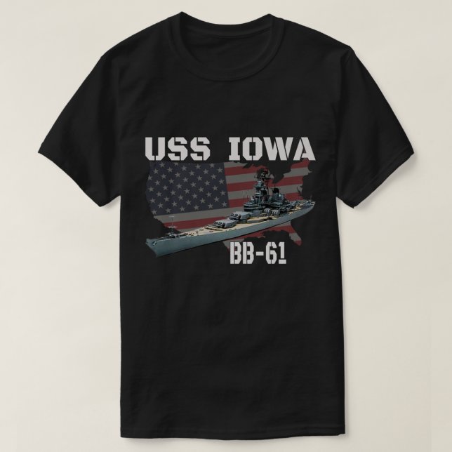T-shirt WW2 American Battleship USS Iowa Warship BB-61 (Design devant)