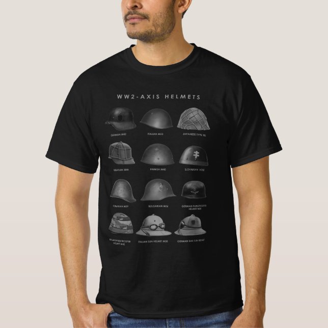 T-shirt WW2 - Axis Helmets  (Devant)
