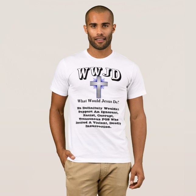 T-shirt WWJD Que FERAIT Jésus ? (Devant entier)