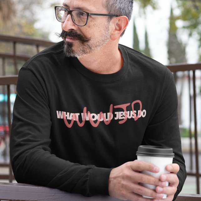 T-shirt WWJD – Que ferait réellement Jésus ? Manches longu (Créateur téléchargé)