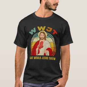 T-shirt WWJT Qu'est-ce que Jésus jetterait disque Vintage 