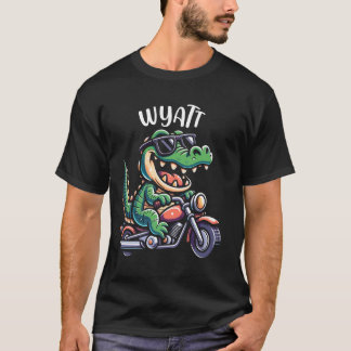 T-shirt Wyatt Funny Alligator Motorcycle Conception pour g