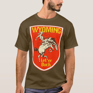 T-shirt Wyoming Cowboy Leter Buck