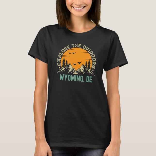 T-shirt Wyoming, Delaware - Explorez Le Outdoors Premium (Devant)