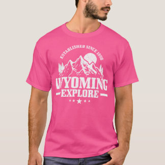T-shirt Wyoming Est. 1890 Explorez le Randonnée des montag