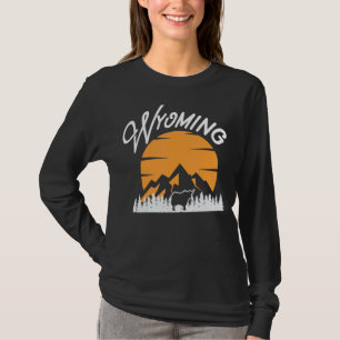 T-shirt Wyoming Mountain State Wildlife Retro Wyoming U S