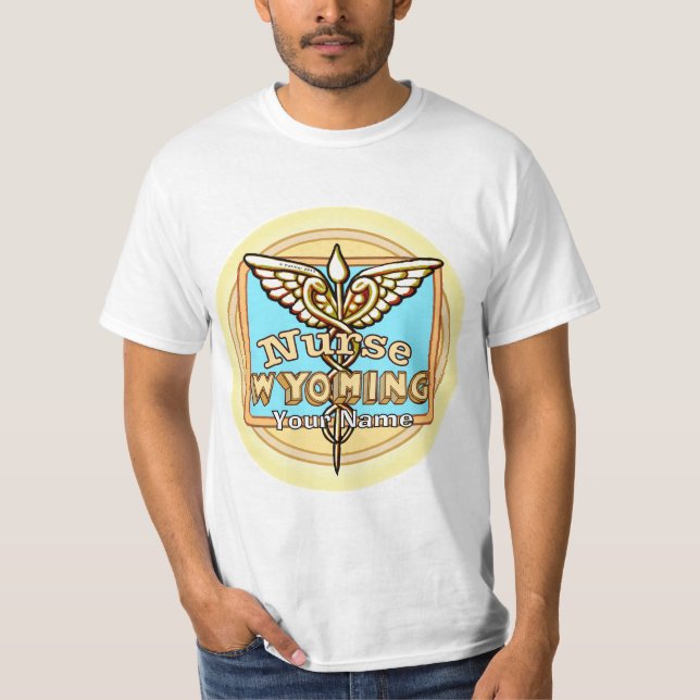 T-shirt Wyoming Nurse Caduceus (Devant)