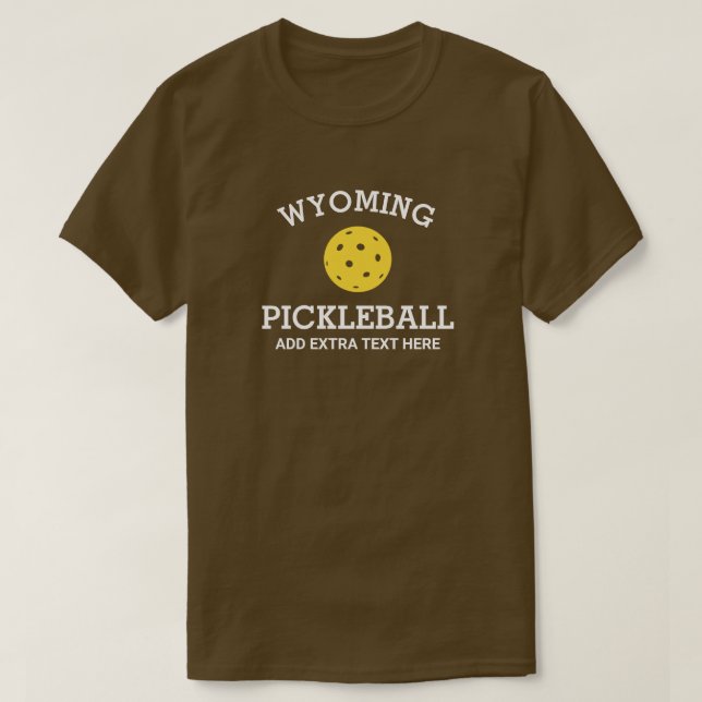T-shirt Wyoming Pickleball Club Nom du partenaire Personna (Design devant)