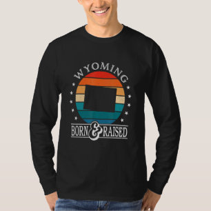 T-shirt Wyoming Usa Né Et Élevé Rétro Fierté De L'État Amé