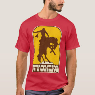 T-shirt Wyoming Vintage Western Cowboy Rodeo Voyage Souven