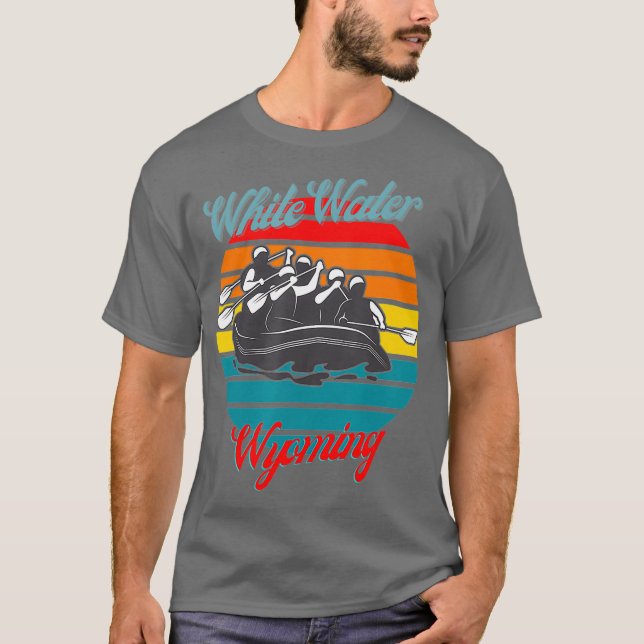 T-shirt Wyoming White Water Rafting Canoë (Devant)