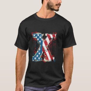 T-shirt X Lettre initiale monogramme alphabet patriotique