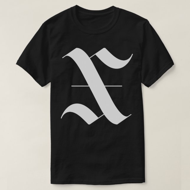 T-shirt X monogramme gothique (Design devant)