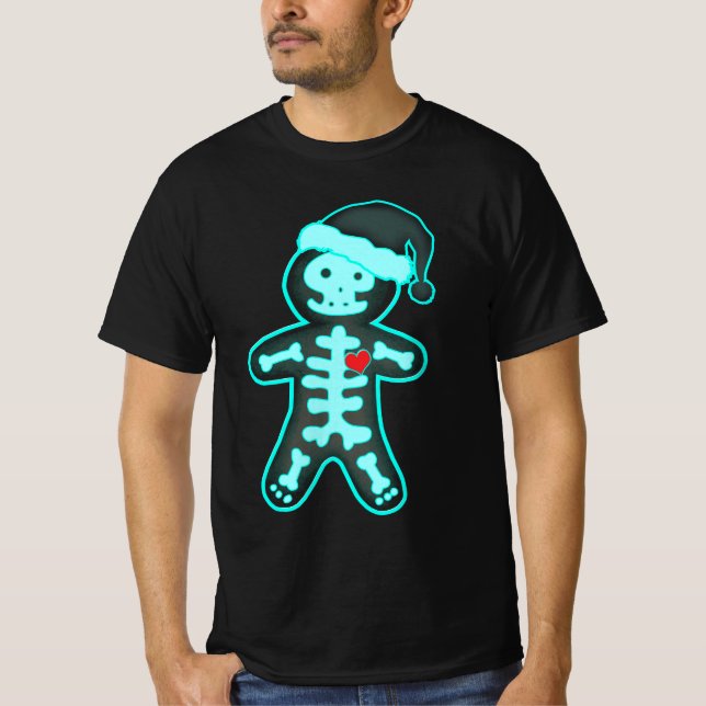 T-shirt X-Ray Gingerbread Homme Skeleton Christmas Nurse X (Devant)
