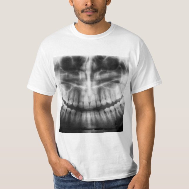 T-shirt X-Ray Teeth Bouche sourire noir et blanc (Devant)