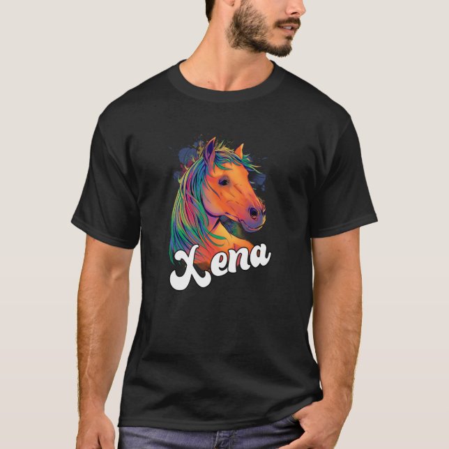 T-shirt XENA Adorable nom de fille avec beau cheval (Devant)