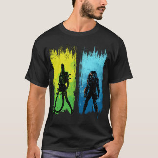 T-shirt xénomorphe vs famille yautja