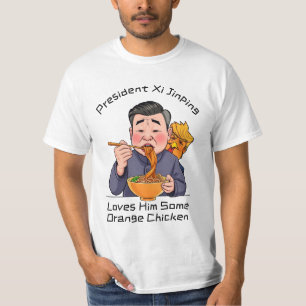 T-shirt Xi Jinping L'Aime Un Poulet Orange