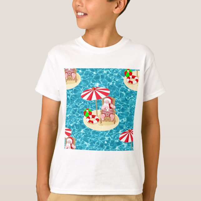 T-shirt xmas beach santa claus (Devant)