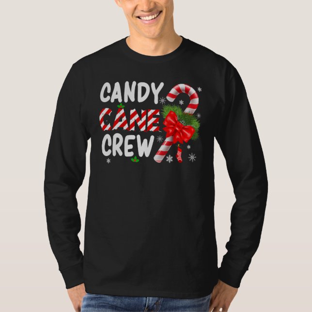 T-shirt Xmas Candy Canes Crew Christmas Candy  Matching Gr (Devant)