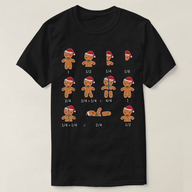 T-shirt Xmas Cookies Santa Hat Fractions Math Teacher Chri (Design devant)