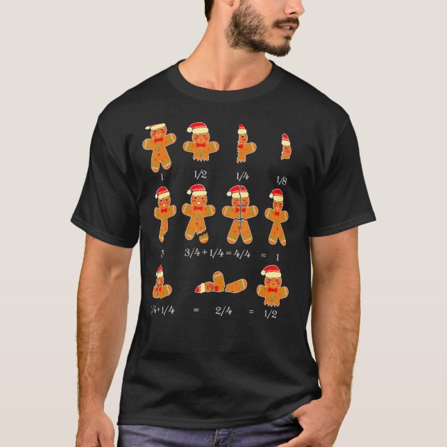 T-shirt Xmas Cookies Santa Hat Fractions Math Teacher Chri (Devant)