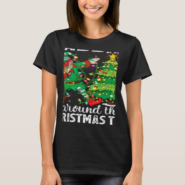 T-shirt Xmas Dab Elf Dabbing Around The Christmas Tree   (Devant)