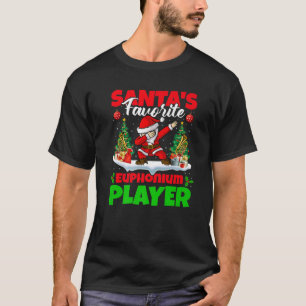 T-shirt Xmas Dabbing Père Noël le joueur euphonium favori
