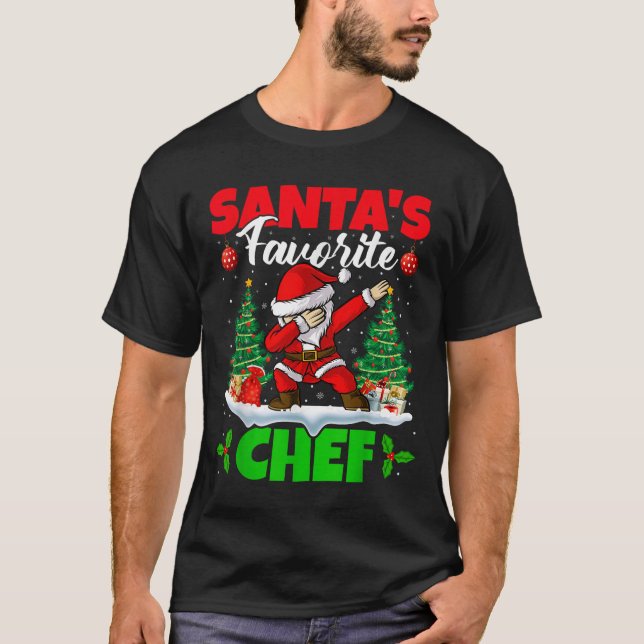 T-shirt Xmas Dabbing Santa's Favorite Chef Christmas  (Devant)