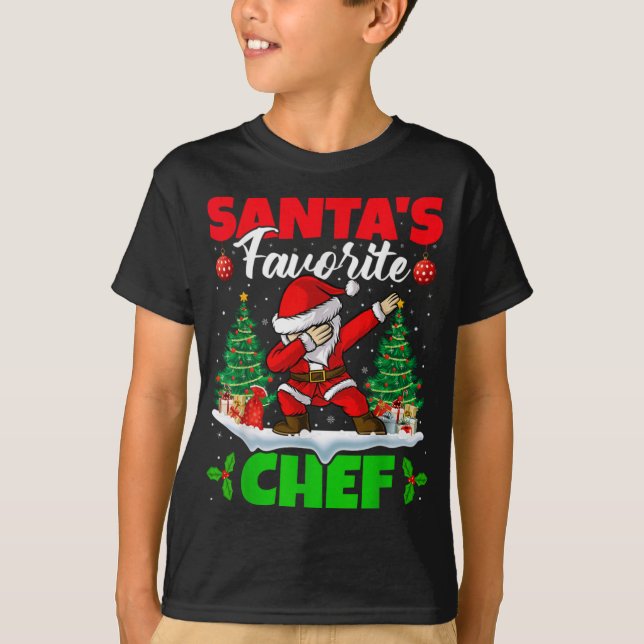T-shirt Xmas Dabbing Santas Favorite Chef Christmas T Shir (Devant)