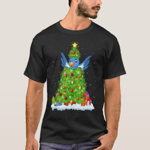 T-shirt Xmas Decorations Lights Santa Bluebird Christmas T