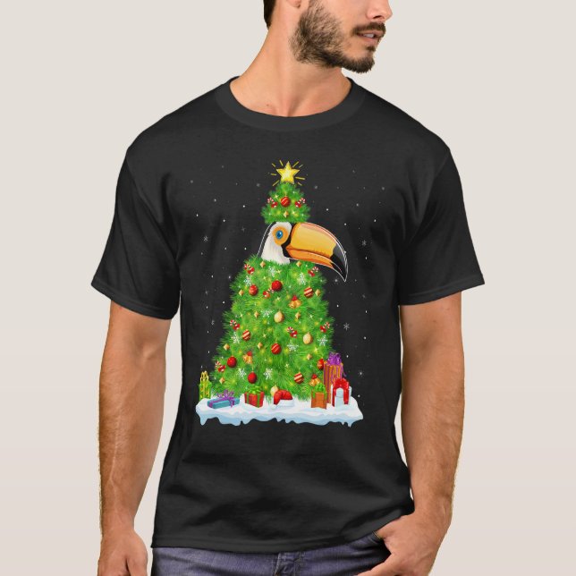 T-shirt Xmas Decorations Lights Santa Hornbill Bird Christ (Devant)