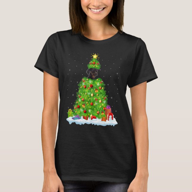 T-shirt Xmas Decorations Santa Doberman Pinscher Dog Chris (Devant)