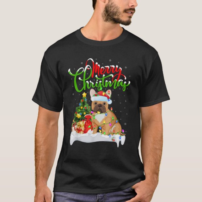 T-shirt Xmas Decorations Santa French Bulldog Christmas  (Devant)