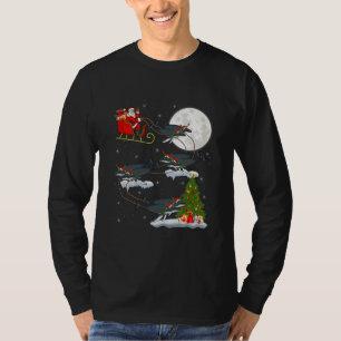 T-shirt Xmas Éclairage Père Noël équitation baleine à boss