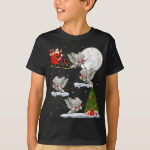 T-shirt Xmas Éclairage Père Noël équitation Chouette neige