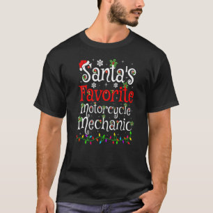 T-shirt Xmas Éclairage Père Noël S Mécanique De Moto Préfé
