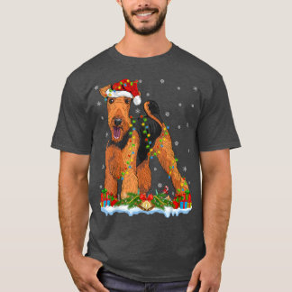 T-shirt Xmas Famille Correspondant Père Noël Airedale Terr